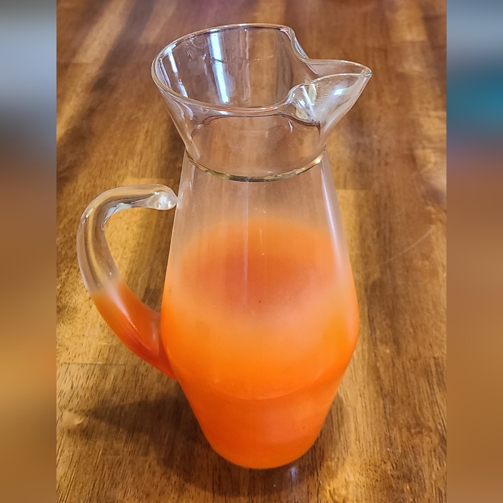 Vintage 50s blendo retro orange Frosted pitcher